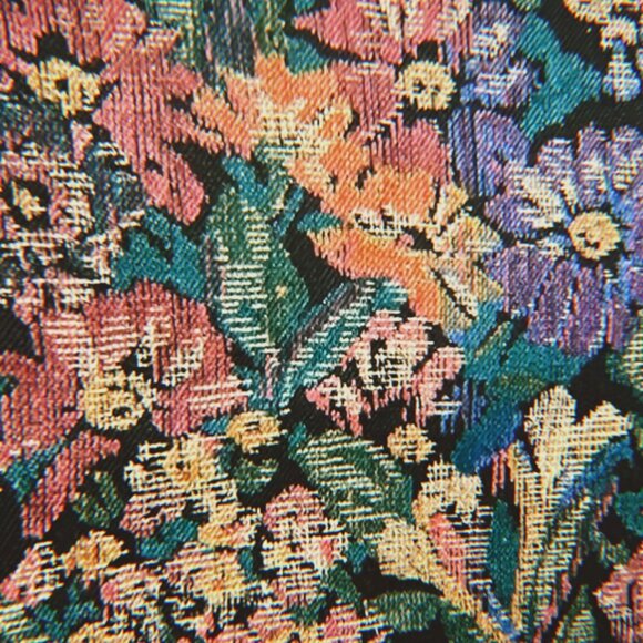 Vintage 1990s 80s Floral Kensington Square Long Sleeved Vest Jacket Top - Size L - Picture 2 of 11